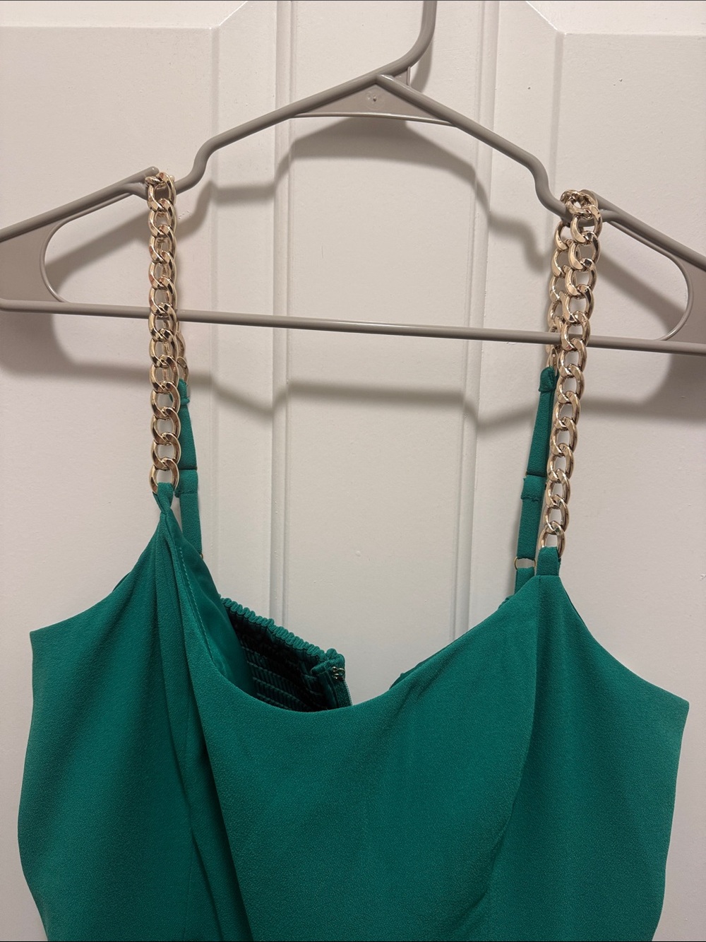 Lilly Pulitzer Green Jumpsuit with Gold Chain Straps, SZ 12 NWT